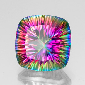 Quartz mystique Partie Supérieure Arc-en-Ciel naturelle Coupe coussin, 15.82 ct, VVS-VS