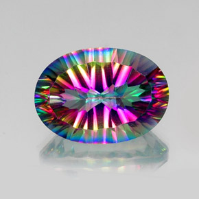 Quartz mystique Partie Supérieure Arc-en-Ciel naturelle Coupe ovale, 12.89 ct, VVS-VS