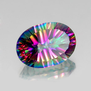 Quartz mystique Partie Supérieure Arc-en-Ciel naturelle Coupe ovale, 12.89 ct, VVS-VS