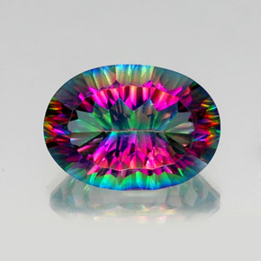 Quartz mystique multicolore naturelle coupe ovale, 12,84 ct, VS