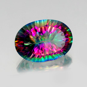 Quartz mystique multicolore naturelle coupe ovale, 12,84 ct, VS