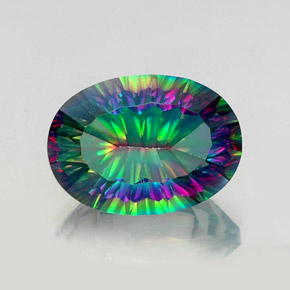 Quartz mystique multicolore naturelle coupe ovale, 13,48 ct, VS