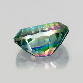 Quartz mystique multicolore naturelle coupe ovale, 14,23 ct, VS