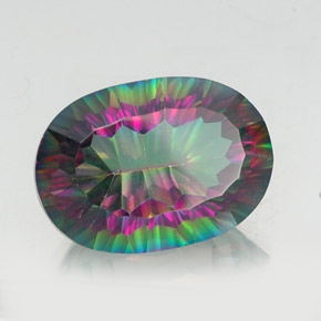 Quartz mystique Partie Supérieure Arc-en-Ciel naturelle Coupe ovale, 13.74 ct, VS