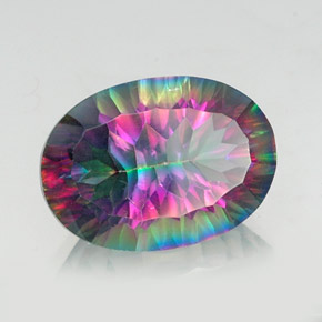 Quartz mystique Partie Supérieure Arc-en-Ciel naturelle Coupe ovale, 12.75 ct, VVS-VS