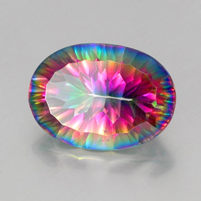 Quartz mystique Partie Supérieure Arc-en-Ciel naturelle Coupe ovale, 11.26 ct, VVS-VS