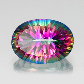 Quartz mystique multicolore naturelle coupe ovale, 13,49 ct, VVS-VS