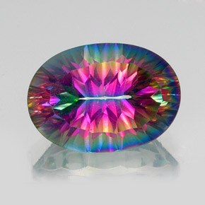 Quartz mystique Partie Supérieure Arc-en-Ciel naturelle Coupe ovale, 13.75 ct, VVS-VS