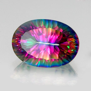 Quartz mystique Partie Supérieure Arc-en-Ciel naturelle Coupe ovale, 13.75 ct, VVS-VS