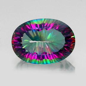 Quartz mystique multicolore naturelle coupe ovale, 13,20 ct, VVS-VS