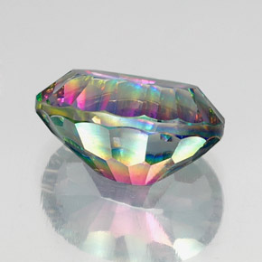 Quartz mystique multicolore naturelle coupe ovale, 13,20 ct, VVS-VS
