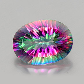 Quartz mystique Partie Supérieure Arc-en-Ciel naturelle Coupe ovale, 11.48 ct, VVS-VS