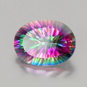 Quartz mystique Partie Supérieure Arc-en-Ciel naturelle Coupe ovale, 11.48 ct, VVS-VS