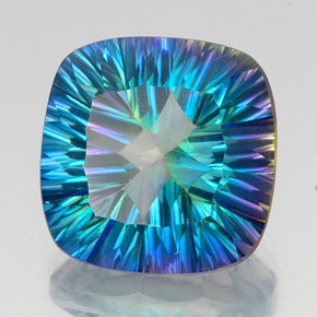 Quartz mystique multicolore naturelle coupe coussin, 21,72 ct, VVS-VS