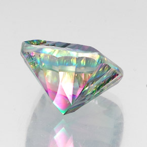 Quartz mystique multicolore naturelle coupe coussin, 15,58 ct, VVS