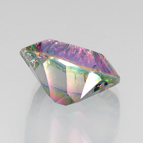 Quartz mystique multicolore naturelle coupe coussin, 14,64 ct, VVS