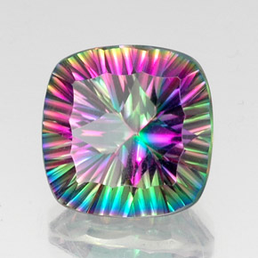 Quartz mystique Partie Supérieure Arc-en-Ciel naturelle Coupe coussin, 15.13 ct, VVS