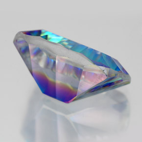 Quartz mystique multicolore naturelle taille émeraude, 10,01 ct, VVS-VS