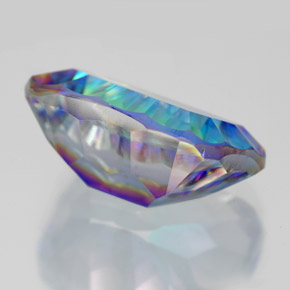 Quartz mystique multicolore naturelle taille émeraude, 10,14 ct, VVS-VS
