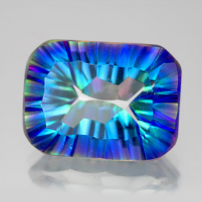 Quartz mystique Partie Supérieure Arc-en-Ciel naturelle Taille émeraude, 11.00 ct, VVS-VS