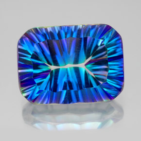 Quartz mystique multicolore naturelle taille émeraude, 10,49 ct, VVS