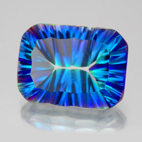 Quartz mystique multicolore naturelle taille émeraude, 10,49 ct, VVS