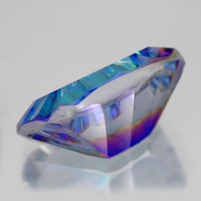 Quartz mystique multicolore naturelle taille émeraude, 10,49 ct, VVS