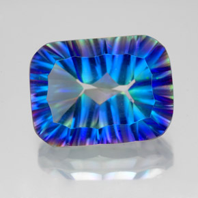 Quartz mystique multicolore naturelle taille émeraude, 10,76 ct, VVS-VS