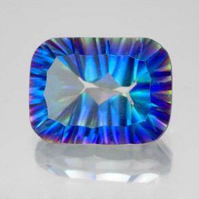 Quartz mystique multicolore naturelle taille émeraude, 10,76 ct, VVS-VS