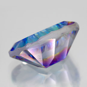 Quartz mystique multicolore naturelle taille émeraude, 10,76 ct, VVS-VS
