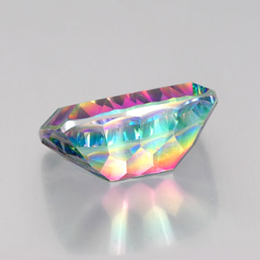 Quartz mystique multicolore naturelle coupe coussin, 18,37 ct, VVS