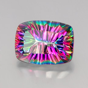 Quartz mystique Partie Supérieure Arc-en-Ciel naturelle Coupe coussin, 21.23 ct, VVS