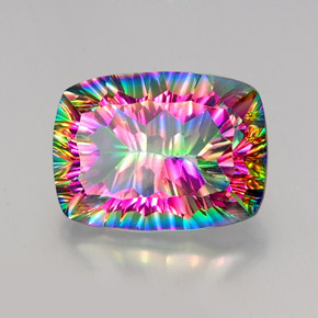 Quartz mystique Partie Supérieure Arc-en-Ciel naturelle Coupe coussin, 20.52 ct, VVS