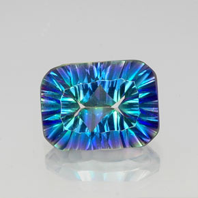 Quartz mystique Partie Supérieure Arc-en-Ciel naturelle Taille émeraude, 10.52 ct, VVS