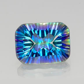 Quartz mystique Partie Supérieure Arc-en-Ciel naturelle Taille émeraude, 10.31 ct, VVS-VS