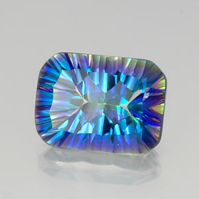 Quartz mystique Partie Supérieure Arc-en-Ciel naturelle Taille émeraude, 10.31 ct, VVS-VS