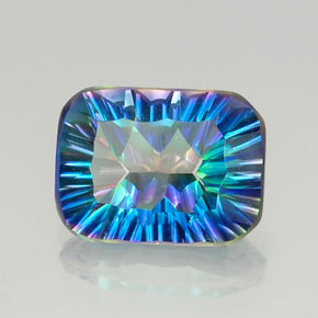 Quartz mystique multicolore naturelle taille émeraude, 9,71 ct, VVS