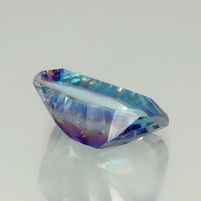 Quartz mystique multicolore naturelle taille émeraude, 10,19 ct, VVS-VS