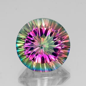 Quartz mystique multicolore naturelle coupe roude, 11,14 ct, VVS-VS