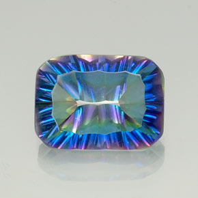 Quartz mystique Partie Supérieure Arc-en-Ciel naturelle Taille émeraude, 9.69 ct, VVS