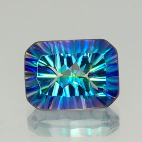 Quartz mystique multicolore naturelle taille émeraude, 11,51 ct, VVS