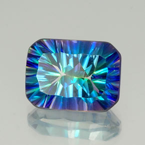Quartz mystique multicolore naturelle taille émeraude, 11,51 ct, VVS