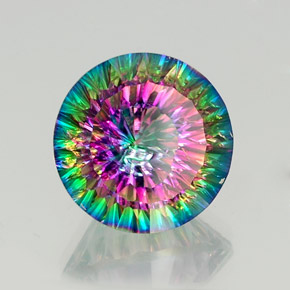 Quartz mystique multicolore naturelle coupe roude, 12,15 ct, SI