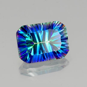 Quartz mystique Partie Supérieure Arc-en-Ciel naturelle Taille émeraude, 10.36 ct, VVS-VS
