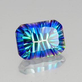 Quartz mystique Partie Supérieure Arc-en-Ciel naturelle Taille émeraude, 11.02 ct, VVS