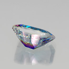 Quartz mystique multicolore naturelle taille émeraude, 10,25 ct, VVS-VS
