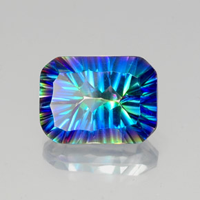 Quartz mystique Partie Supérieure Arc-en-Ciel naturelle Taille émeraude, 10.62 ct, VVS-VS