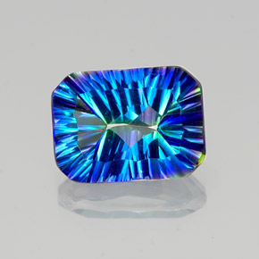 Quartz mystique Partie Supérieure Arc-en-Ciel naturelle Taille émeraude, 10.03 ct, VVS-VS