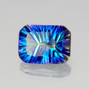 Quartz mystique Partie Supérieure Arc-en-Ciel naturelle Taille émeraude, 10.03 ct, VVS-VS