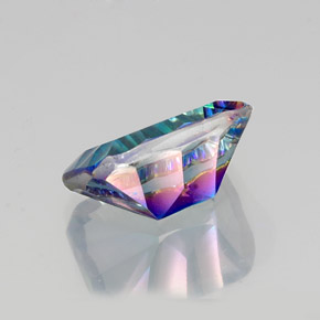 Quartz mystique Partie Supérieure Arc-en-Ciel naturelle Taille émeraude, 10.03 ct, VVS-VS